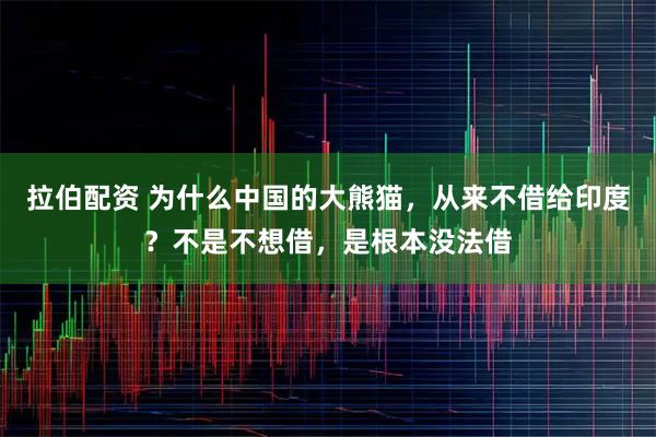 拉伯配资 为什么中国的大熊猫，从来不借给印度？不是不想借，是根本没法借