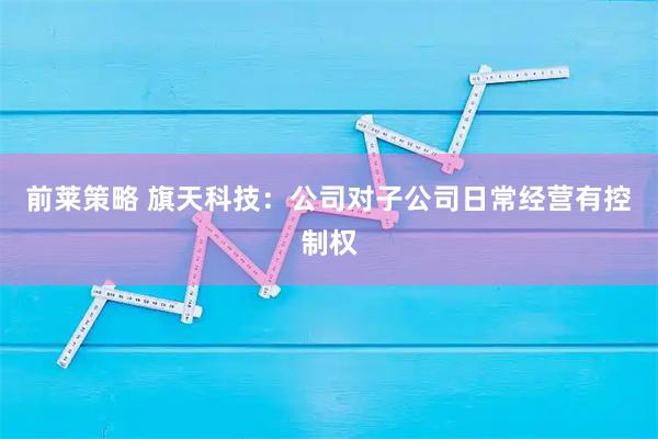 前莱策略 旗天科技：公司对子公司日常经营有控制权